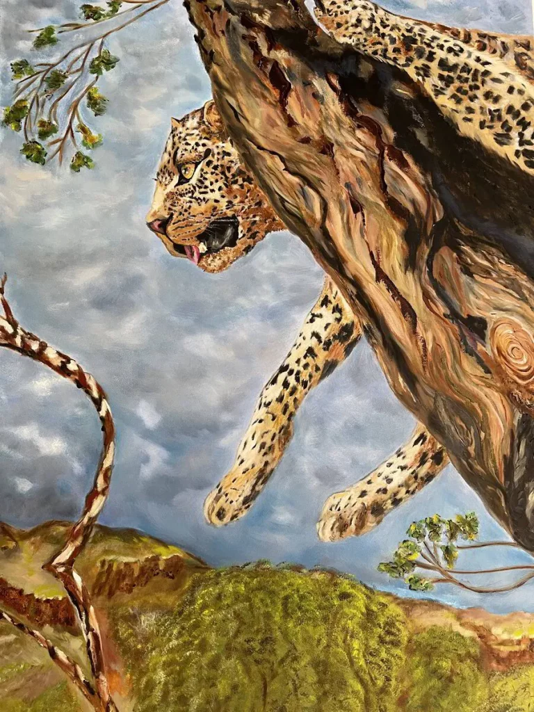 Oil_painting_of_Leopard_in_tree-8623665