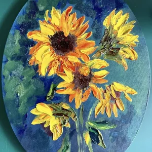 Sunflowers (Oval II)